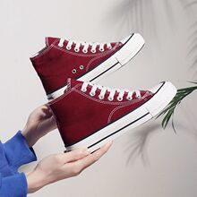 不带标1970s高帮帆布鞋女鞋ins潮休闲复古流行女学生休闲百搭布鞋