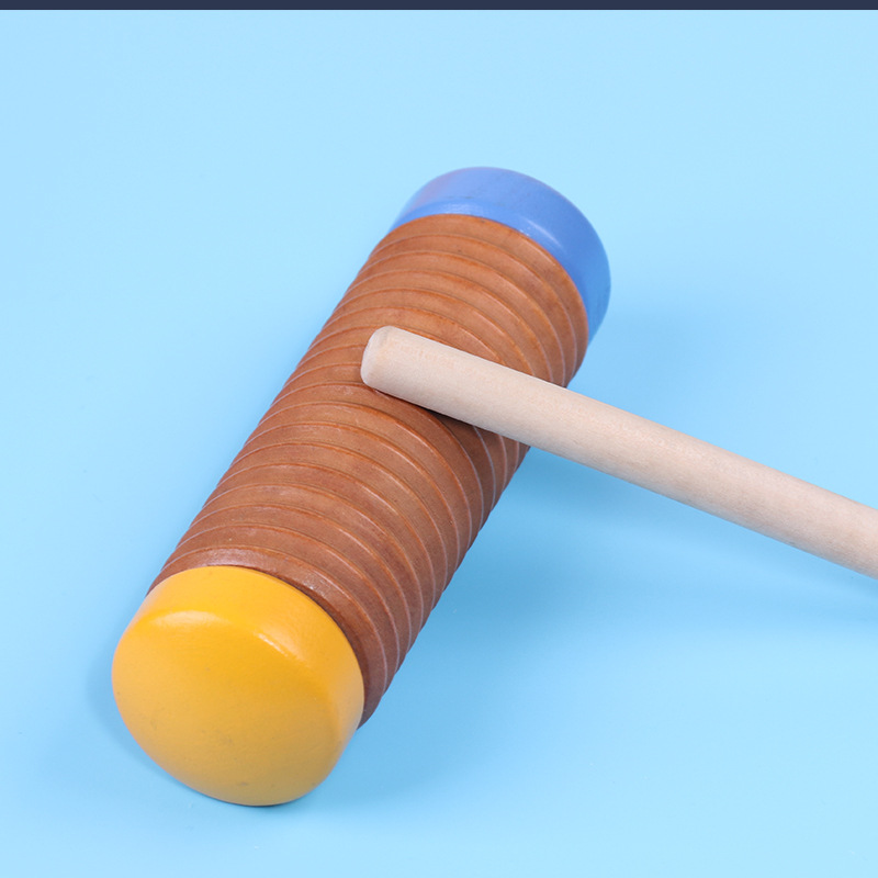 12红蓝沙筒刮弧木质沙筒柱响筒蛙鸣筒