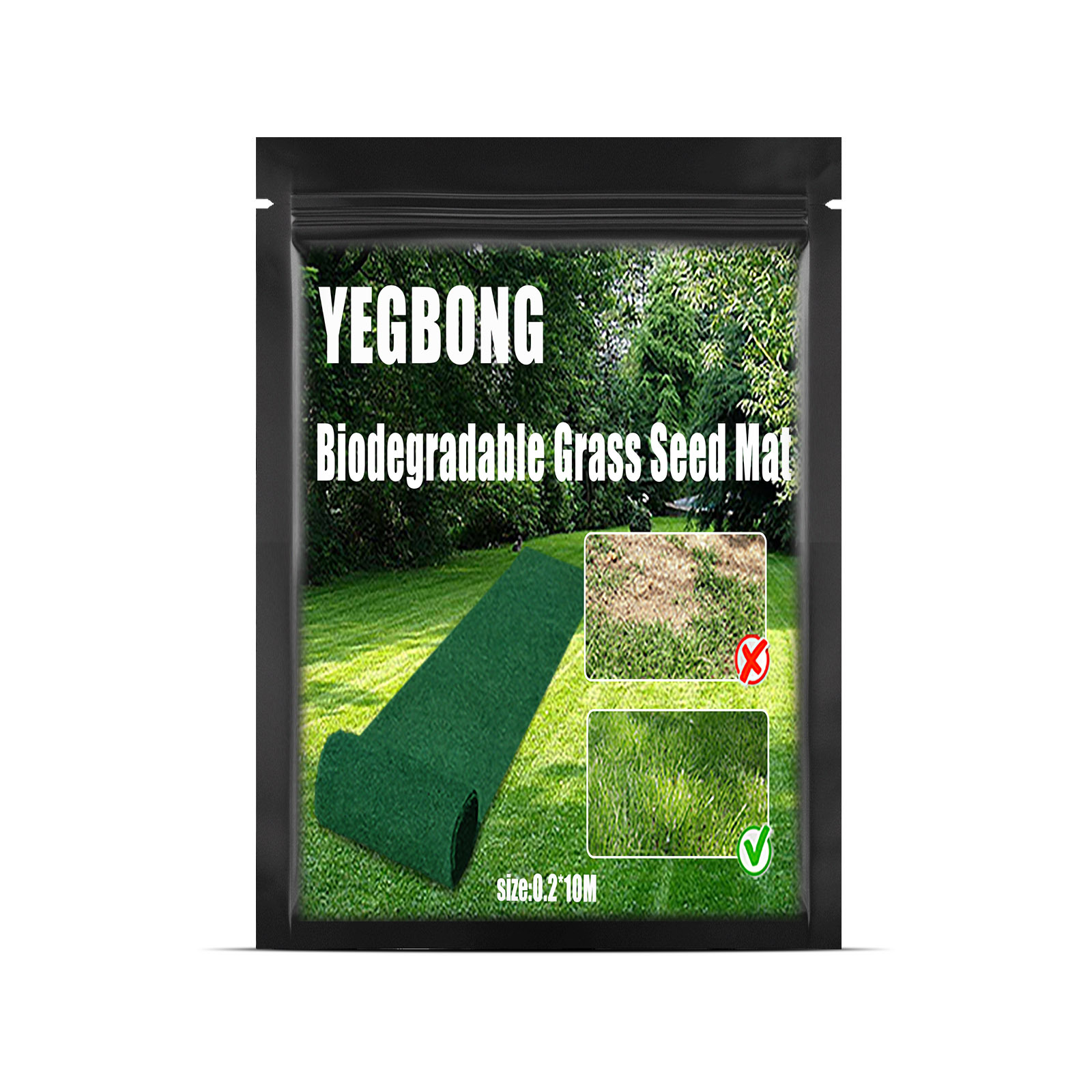 Yegbong Gardening Ecological Blanket Non-Woven Grass Seed Carpet Biodegradable Seed Mat Gardening Ecological Blanket