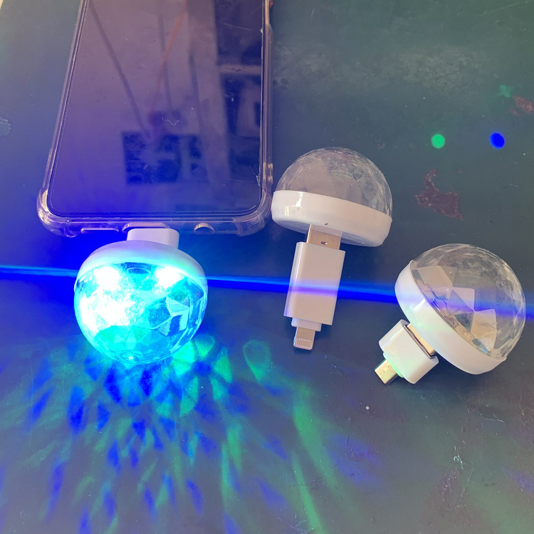 Colorful Color Changing Led Small Magic Ball Suitable for Mobile Phone USB Crystal Mini Stage Lights