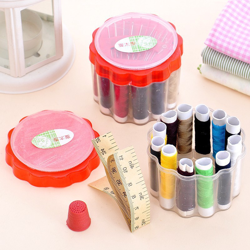 Household Portable Sewing Kit Paper Tape Measure Thimble Set Cross Stitch Cut Sewing Tool Mini Storage Set Sewing Kit