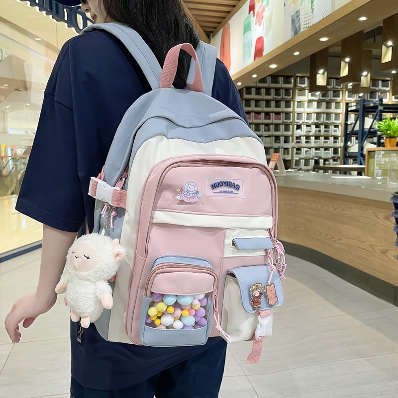 新款高中学生初中生书包中学女生小学生少女孩休闲双肩包大容量
