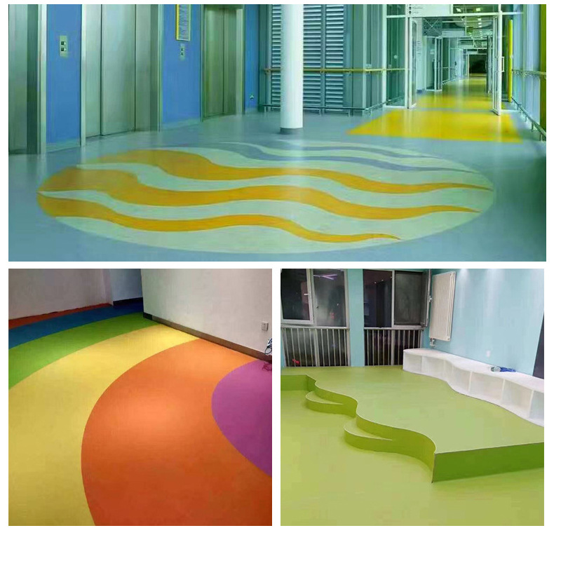 健身房pvc塑胶地板篮球场室内商用弹性地板幼儿园舞蹈地胶 可定制