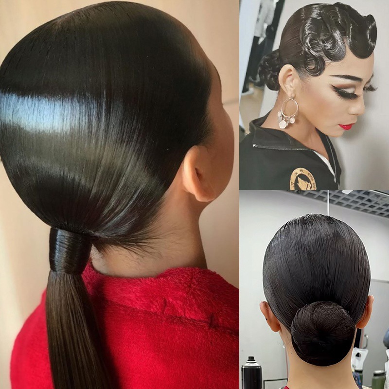 拉丁舞发网芭蕾比赛盘发头发定型发胶儿童舞蹈考级专用套装亮发油