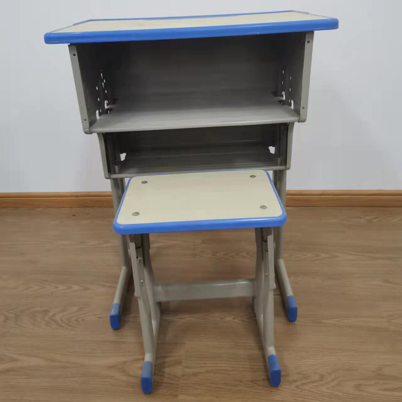 定制双层可升降儿童学习桌椅学校儿童学习桌套装家用单人学生书桌