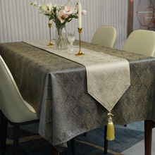 桌布轻奢高级感防水茶几布长方形台布美式现代简约餐桌布桌旗