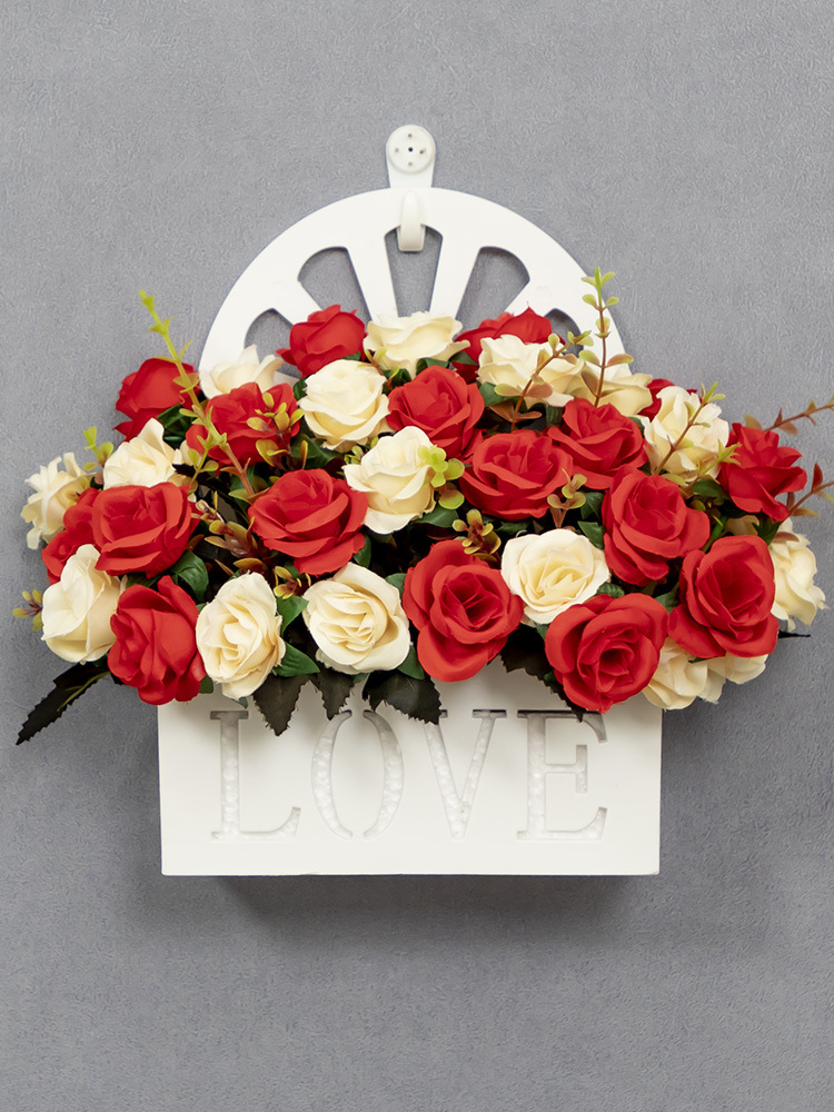 挂墙假花 壁挂装饰 小清新墙面上挂件仿真塑料花篮客厅墙壁室办公