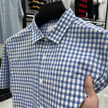 轻奢短袖2024夏季新款高端免烫半袖中年爸爸蓝色高级商务宽松衬衣