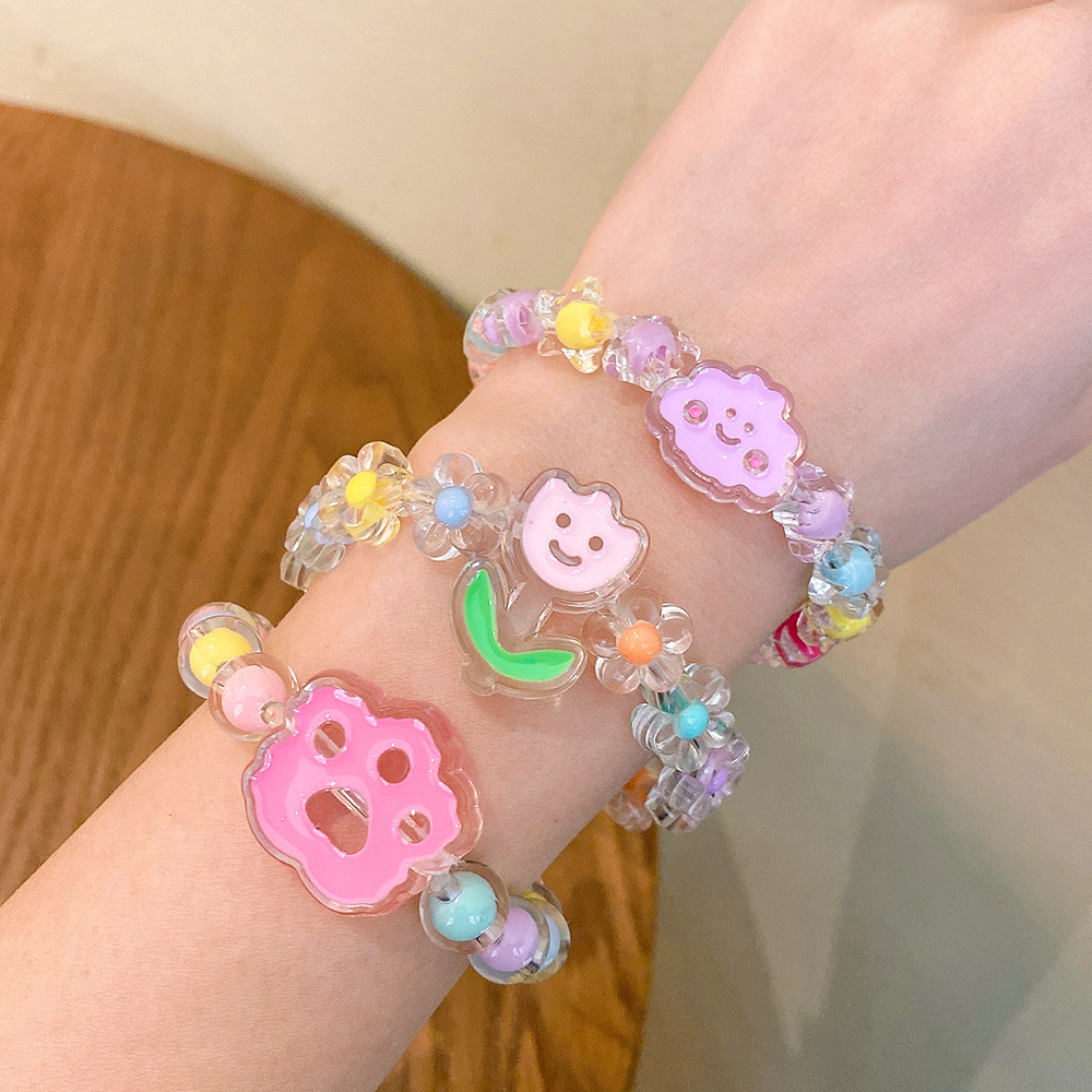 cartoon children‘s bracelet princess jelly color beaded cute girl baby bracelet student jewelry bracelet ornament