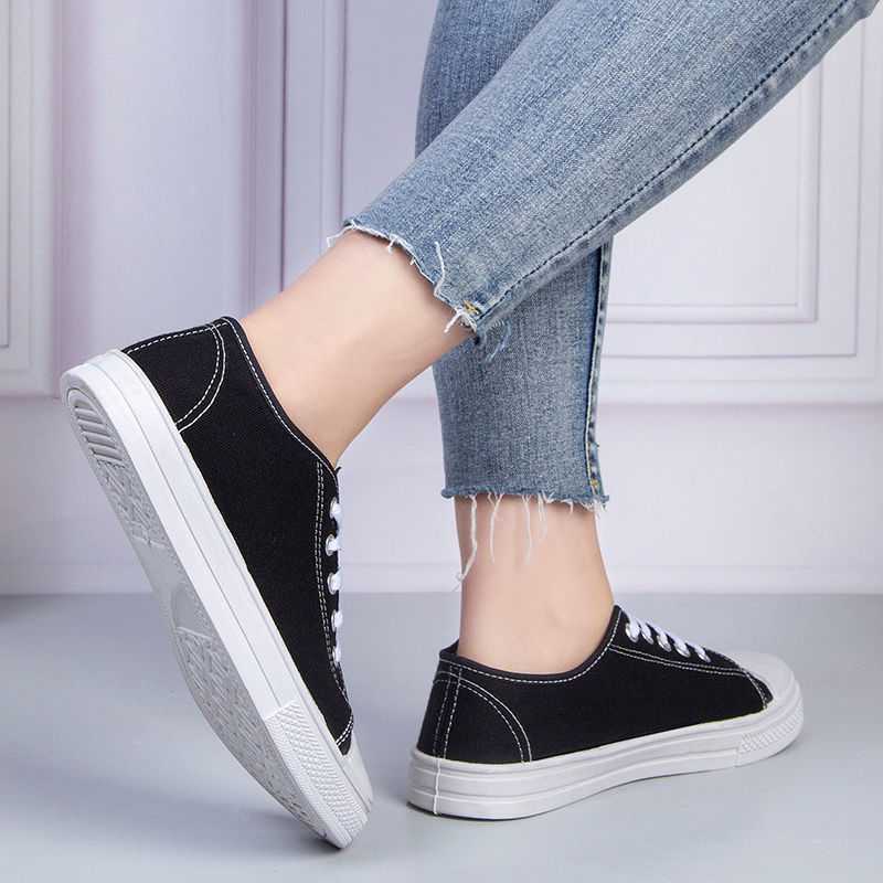 Classic Low-Top Canvas Shoes Male Student Shoes Korean Style All-Matching Trendy Casual Breathable Comfortable Korean Style Lovers Shoes