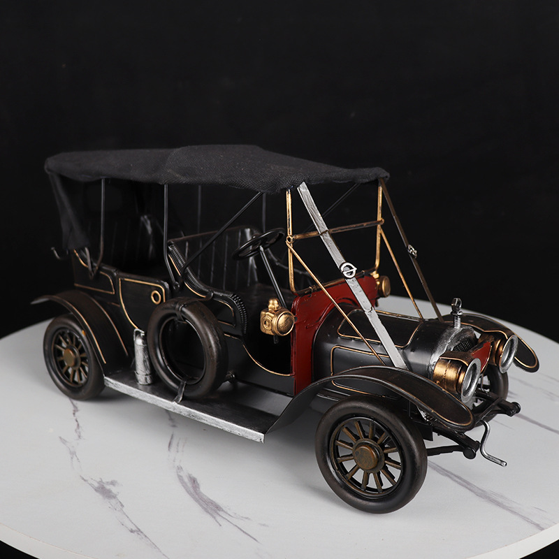 1924年布加迪type35跑车模型铁艺复古怀旧老爷车橱窗收藏装饰摆件
