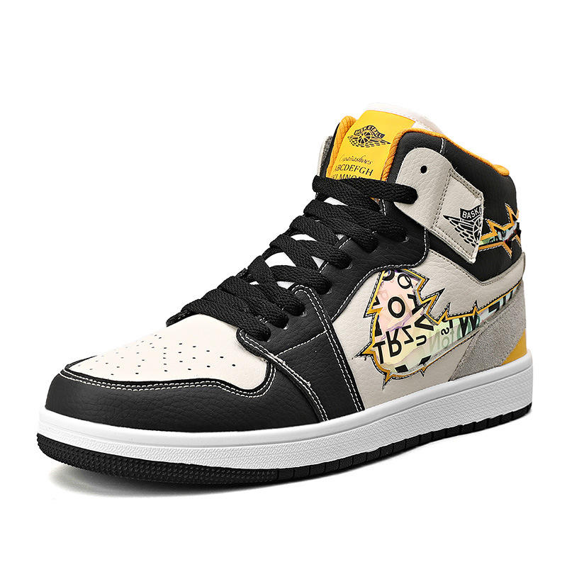 aj男鞋春秋空军高帮鞋男士韩版潮流一号运动休闲中帮板鞋百搭鞋子