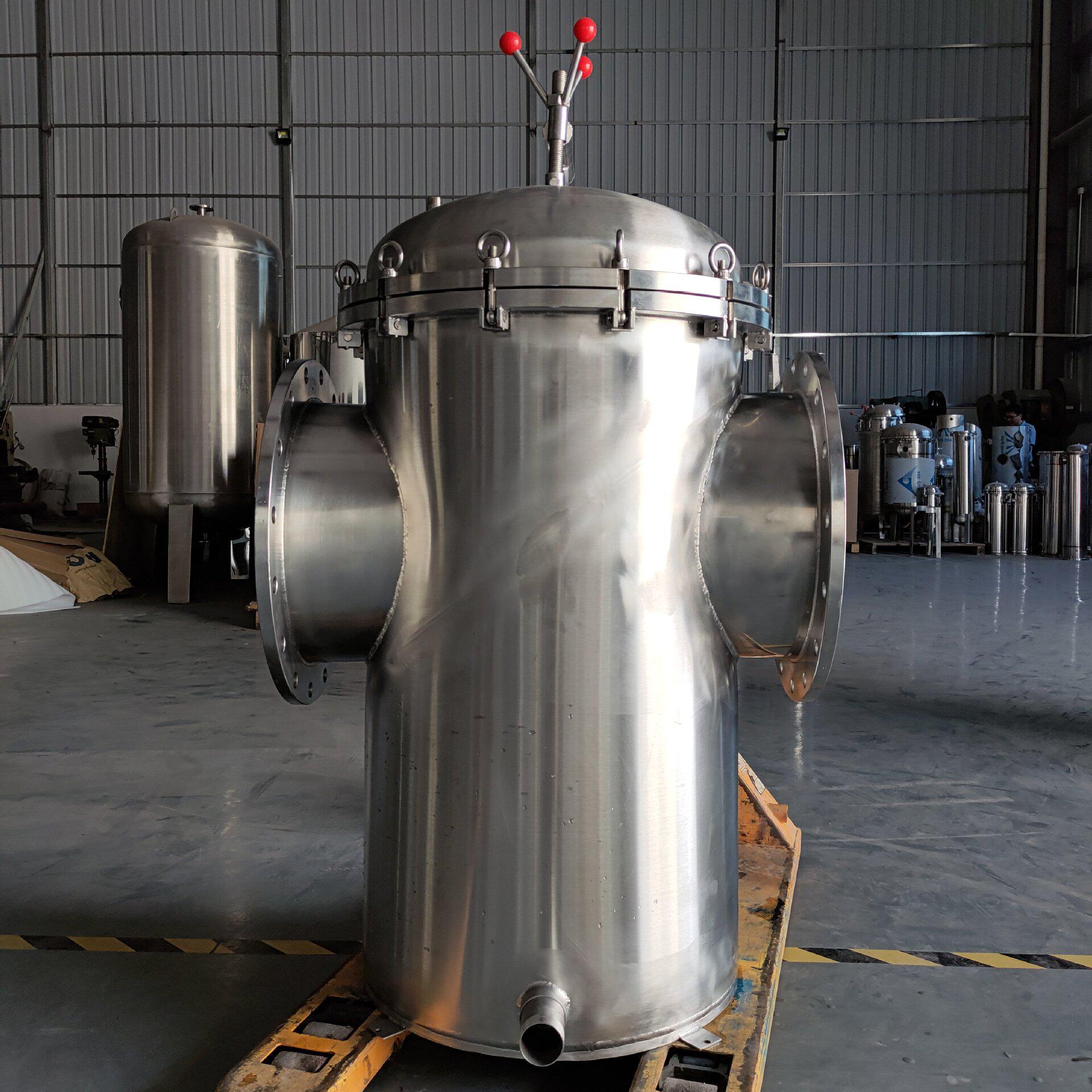 篮式过滤器 天然气燃气管道除污器工业污水 快开式不锈钢提篮