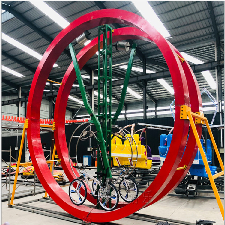 网红无动力高空自行车景区360度旋转骑行自行车游乐场成人自行车