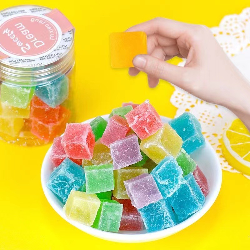 韩国咀嚼樱花琥珀糖手工高颜值抖音礼盒装糖果少女心网红零食包邮