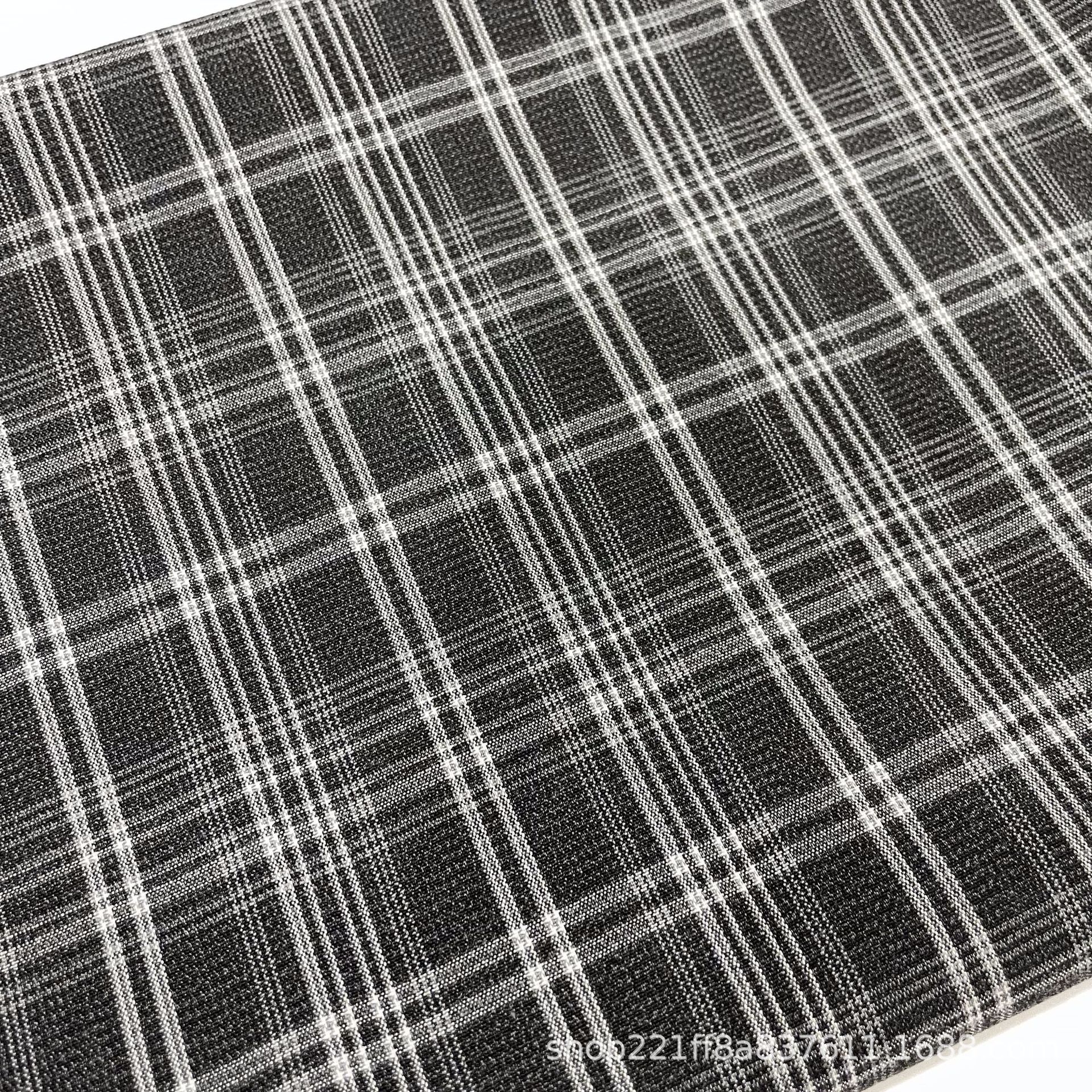 jk制服裙面料 黑白休闲外套 裤料 帽子 箱包面料 tr色织小格子布