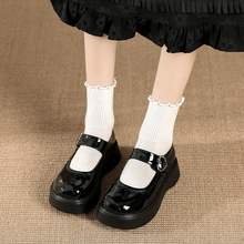 增高韩版玛丽珍鞋女2023年夏英伦风小众设计白色韩版学院风jk单鞋