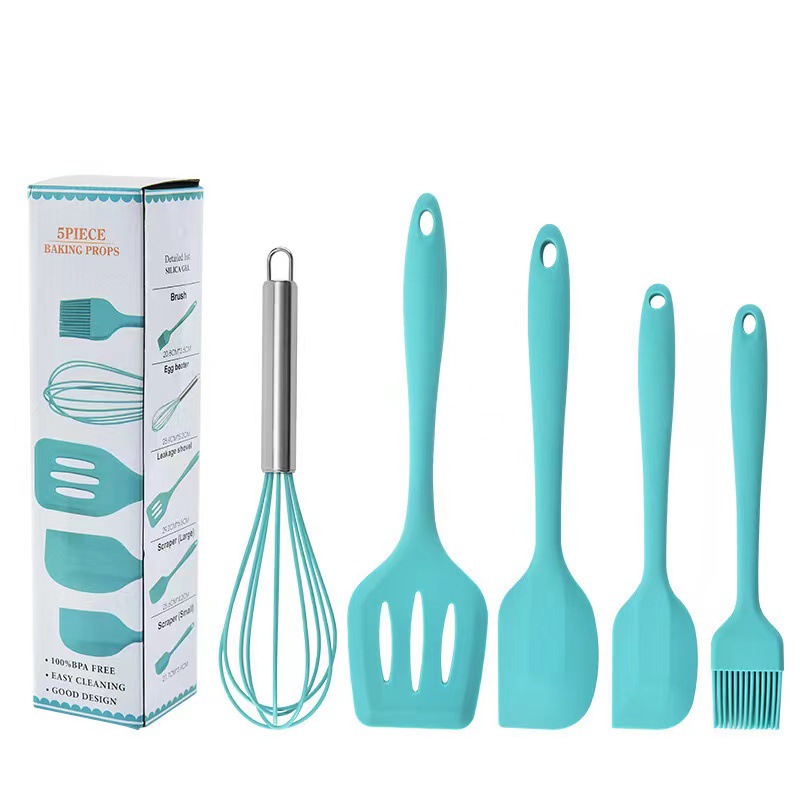 Silicone Five-Piece Kitchen Ware Set Household Non-Stick Pan Food Grade High Temperature Resistant Spatula Spatula Baking Tool Set