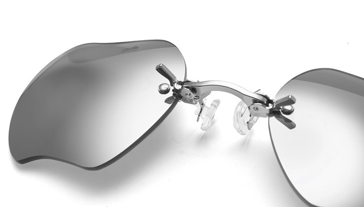 无框复古 苹果型夹鼻太阳镜 黑客帝国墨菲斯金属迷你墨镜跨境工厂