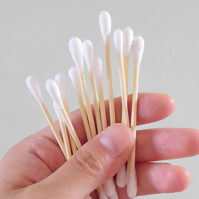 海氏海诺 100支盒装圆头棉签一次性双头脱脂棉棒化妆旅行便携棉棒