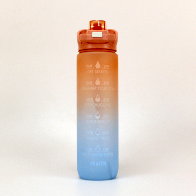 Amazon Sandblast Gradient 1000ml Large-Capacity Water Cup Outdoors Convenient Drop-Resistant Direct Drink Tumbler Sports Bottle