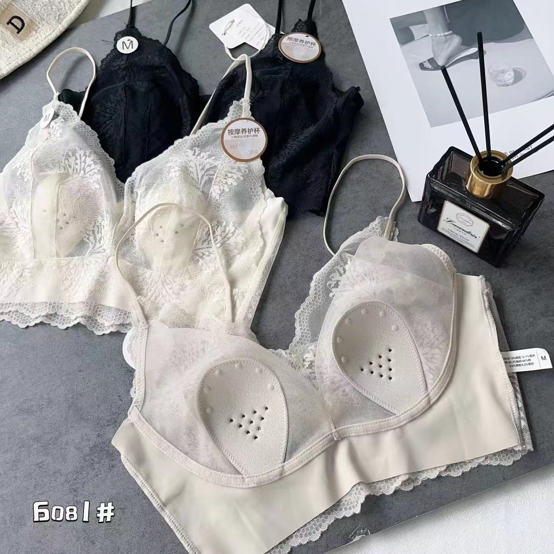 Huizhixin 6081 Lace Mesh Thin Rabbit Ear Cup Breathable Underwear Tube Top Women's Backless Bra Spring New