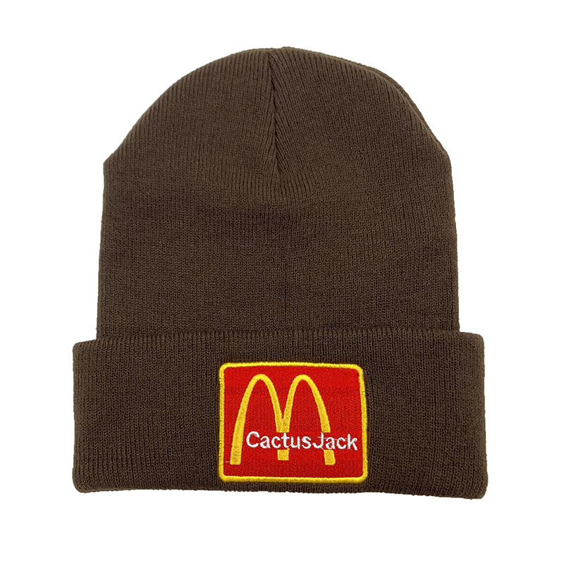 外贸travis scott麦当劳联名冬季毛线帽子cactus jack保暖针织帽