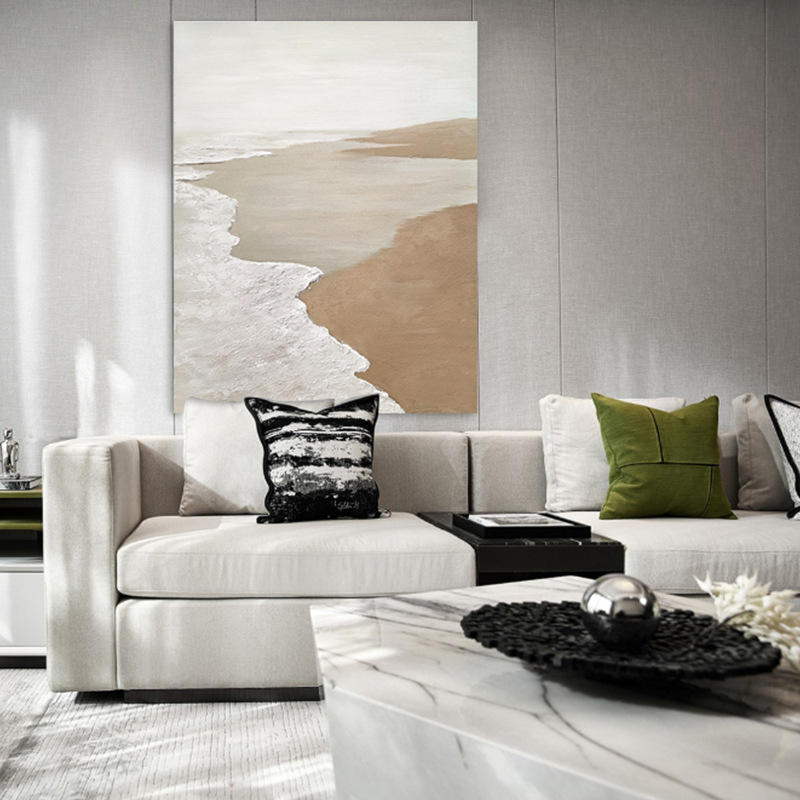 画心艺术纯手绘厚油肌理油画客厅沙发简约抽像画卧室装饰画批发