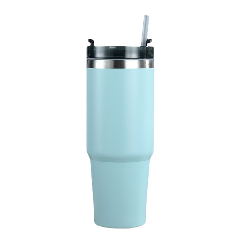 Cross-Border Cup Large Capacity 20/30Oz Stainless Steel Cup with Straw Heat and Cold Insulation Large Ice Cup Vehicle-Borne Cup