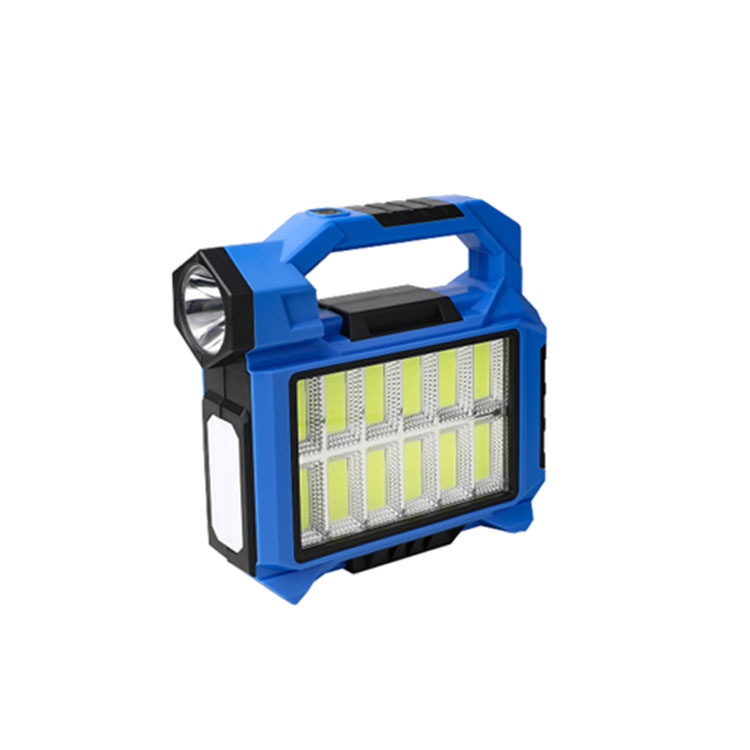New Multi-Function Bright Cob Solar Portable Lamp Flashlight Usb Charging with Output Camping Lantern Emergency Light