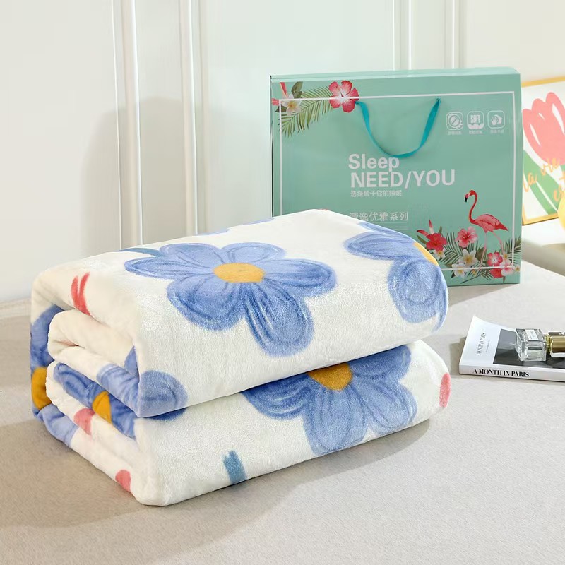 礼品印花包边毯沙发午睡盖毯公司活动礼盒装毛毯支持定制加印logo