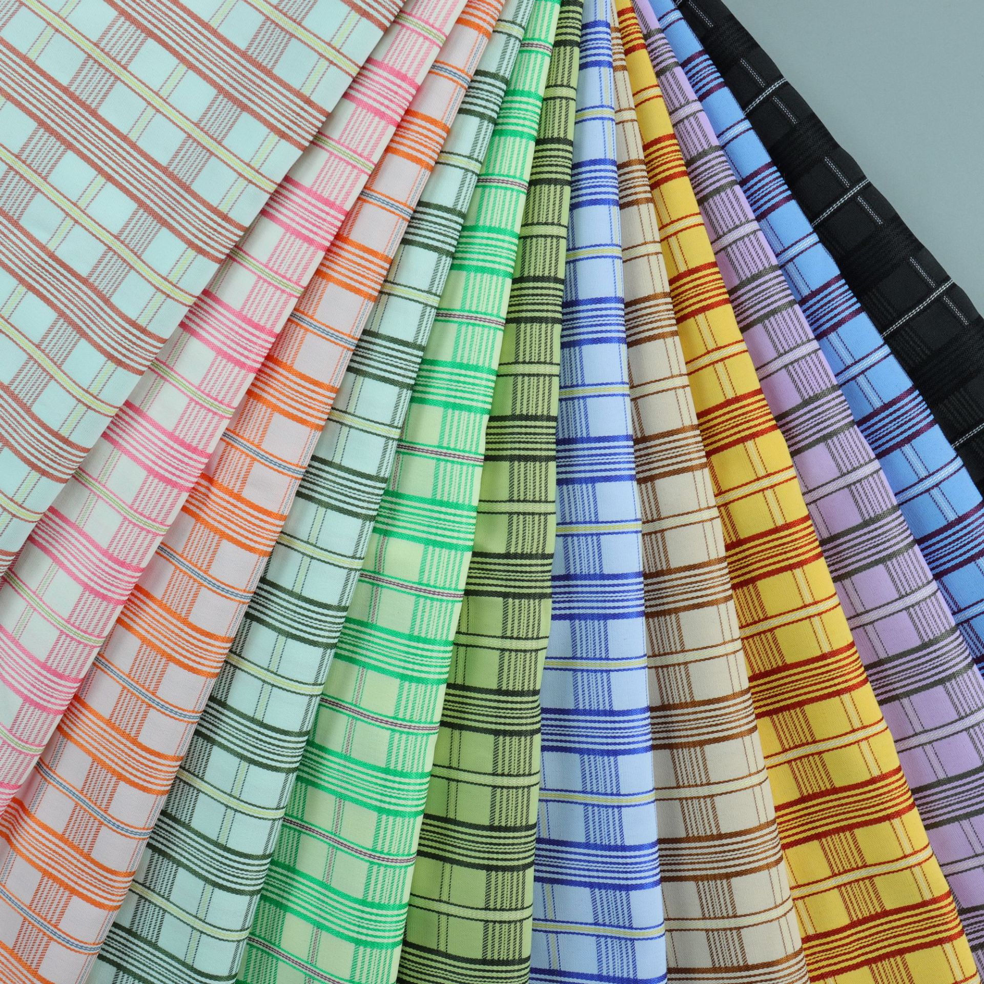 现货春夏休闲衬衫格子布 lolita风格裙制服布料 韩版连衣裙面料