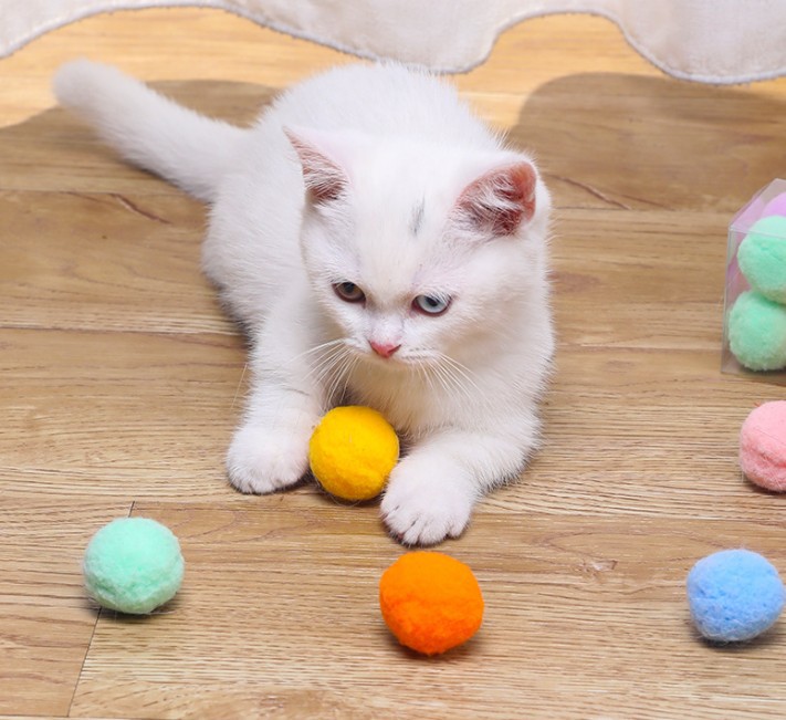 猫玩具球自嗨解闷神器逗猫棒静音球毛绒弹力球小猫咪球球用品大全