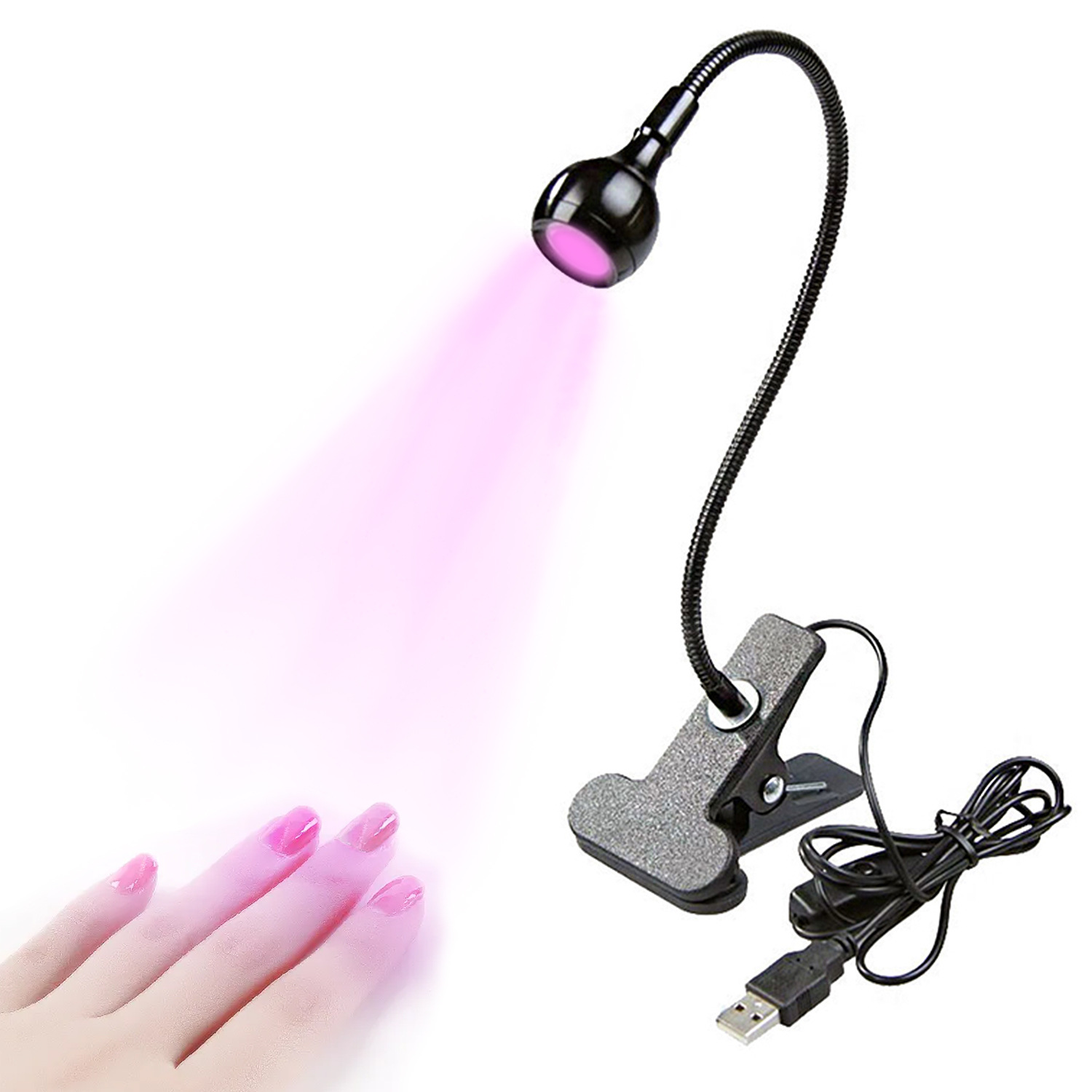 USB Night Light Clip Learning Table Lamp Bedside Lamp Hot Lamp Nail Polish Curing Light UV Glue Curing Black Light Bulb