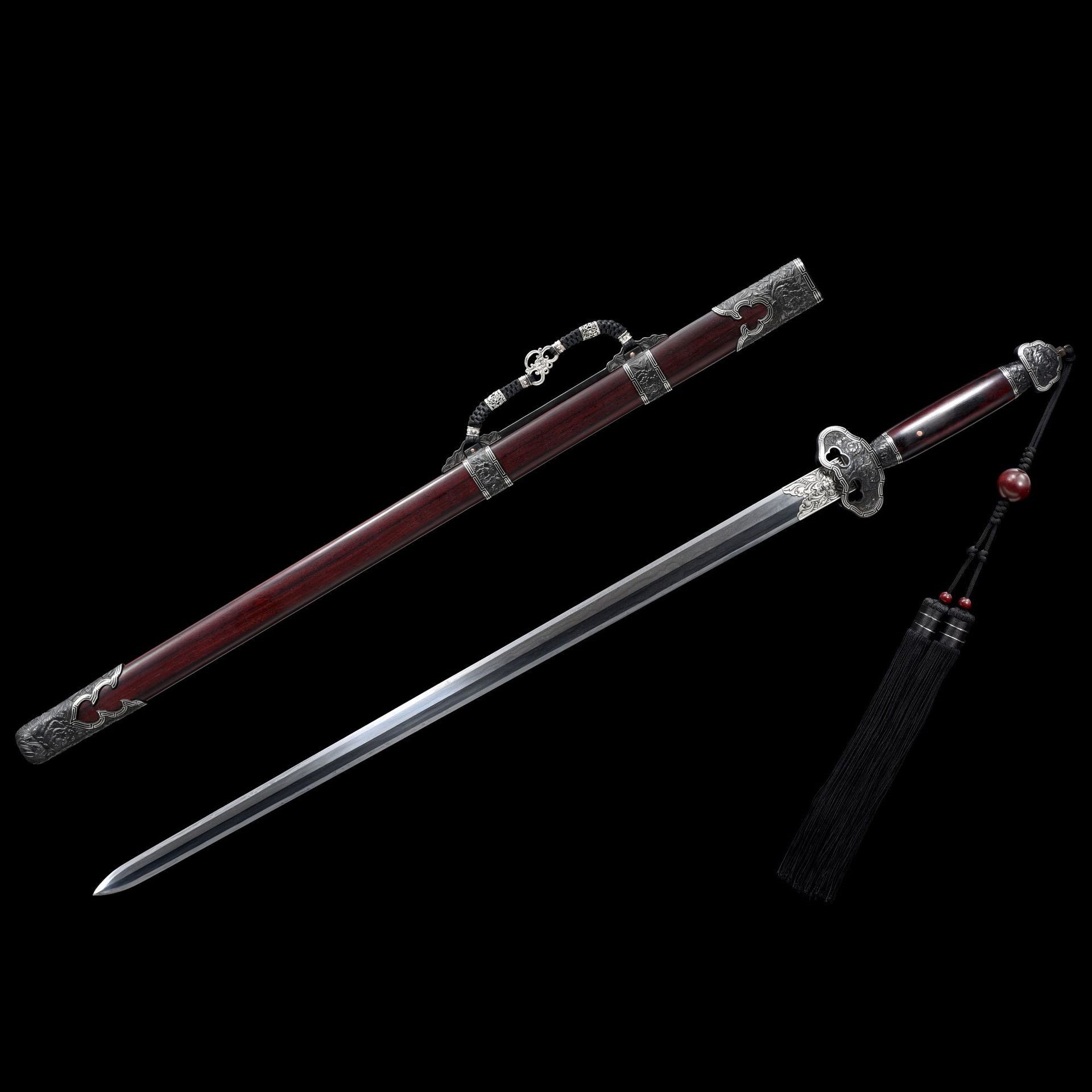 刀剑神域罗魔道盗墓笔记武器黑金古刀鬼灭武器合金兵器钥匙扣模型