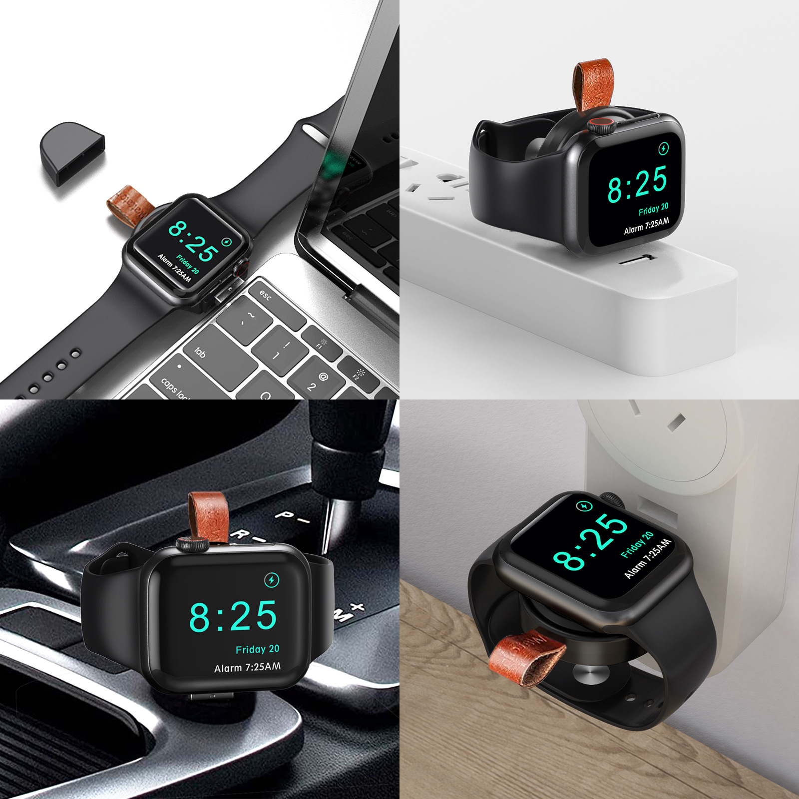 适用于苹果手表充电器iwatch1-7代 se代磁吸无线充电器便携充电器