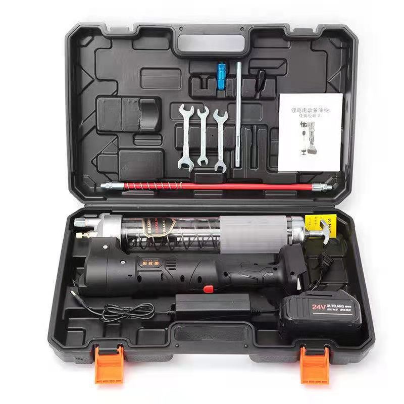锂电池电动黄油枪24v充电式全自动高压便携式无线挖掘机打黄油机