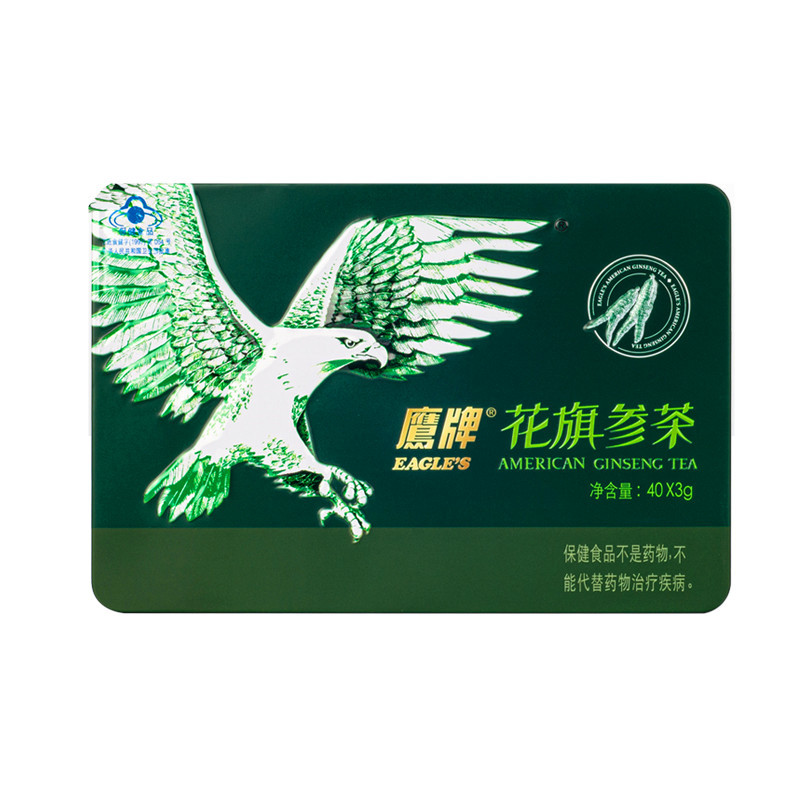 鹰牌花旗参茶3g/袋*40袋(铁盒)配送礼品袋 商超同款 支持一件代发
