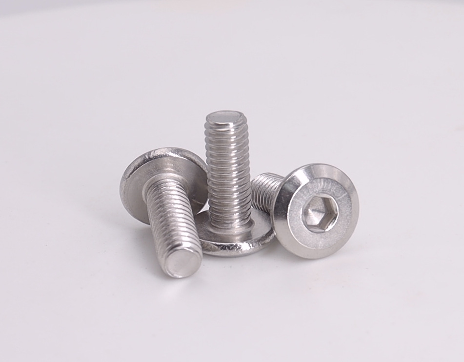 304不锈钢大头型倒边内六角螺丝 m6m8大平头斜边家具螺钉家私螺栓