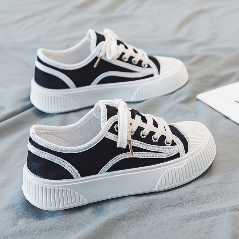 帆布鞋女鞋百搭2024厚底运动鞋板鞋款春秋运动休闲小众新款潮透气