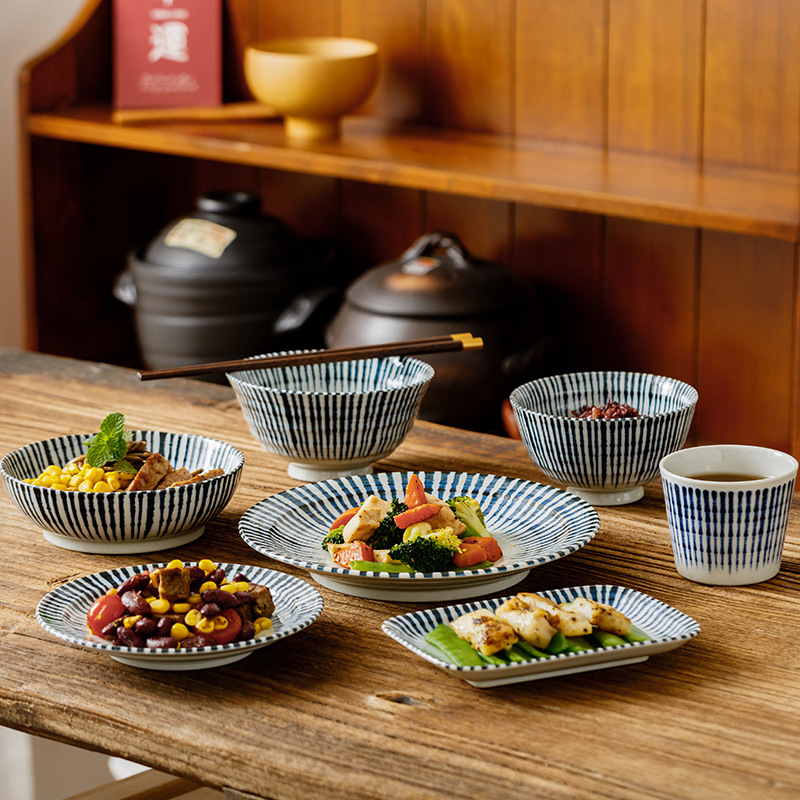 日本进口光峰唐草陶瓷餐具复古日式盘子菜盘家用2025新款饭碗面碗