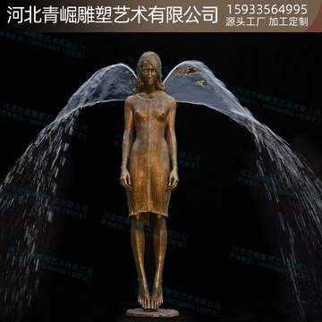 喷泉雕塑创意芭蕾舞女孩裙子喷水人物铜雕园林水景喷泉铸铜雕像