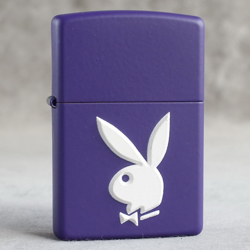 zippo防风煤油打火机紫哑漆花花公子 兔子头 49286