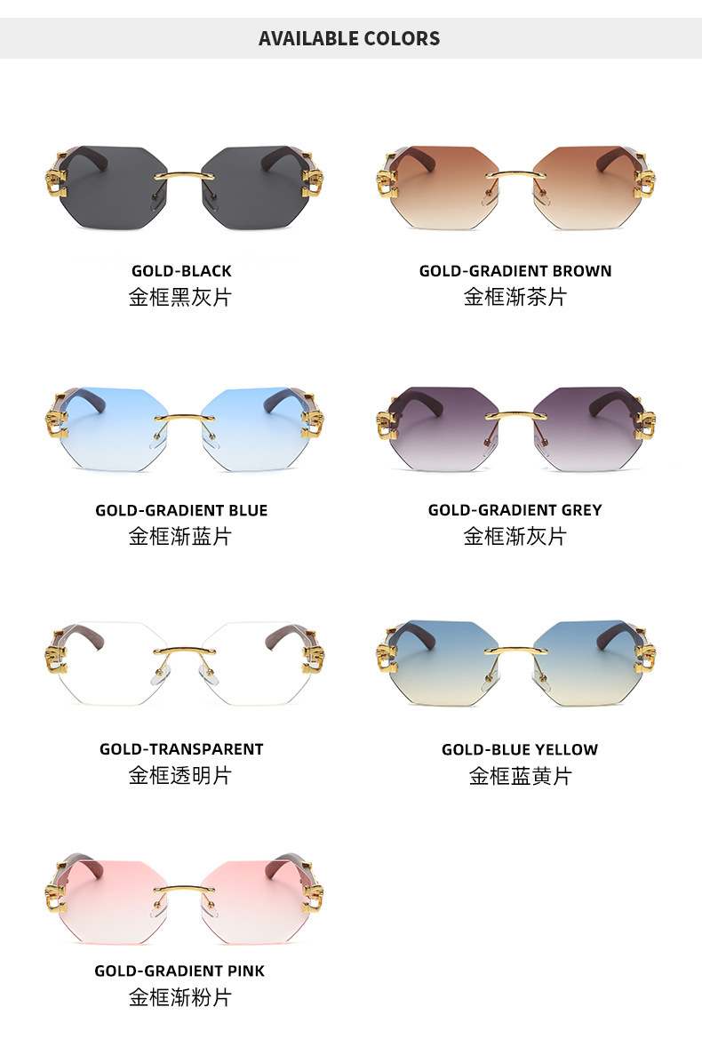 New retro wood-grain leopard temple sunglasses for men, European and American square frame driving cheetah decorative sunglasses for cross-border wholesale pic 3