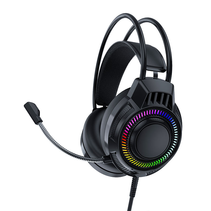 跨境g61游戏头戴式耳机粉色电竞有线usb吃鸡台式电脑笔记本耳麦