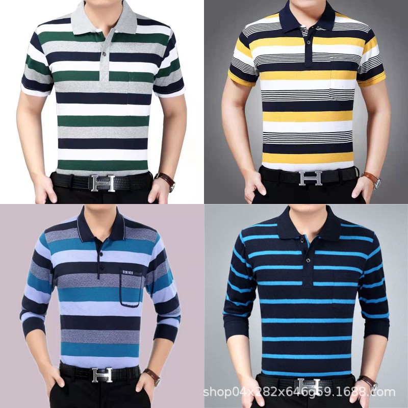 여름 신규 중년 및 노인 남성 단편 -Sleeved T- 셔츠 사업용 옷깃 남성 느슨한 최고 -코팅 제조업체는 마구간을 직접 비판합니다.