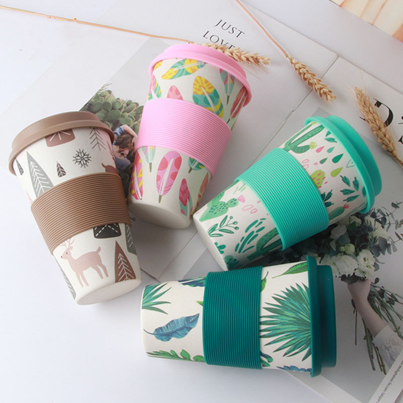 Foreign Trade New Bamboo Fiber Coffe Cup Customizable Creative Office Water Cup Degradable Outdoor Leisure Gift Cup