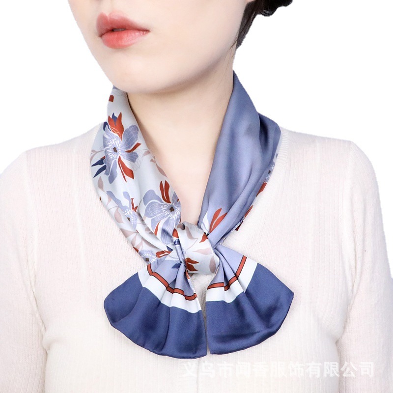 Classic Style Elegant Letter Printed Long Silk Scarf Decorative Ribbon Small Scarf French Elegant Arm Bag Hair Band Scarf