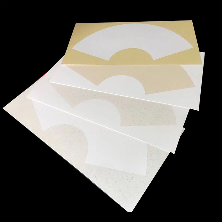 厂价销售33x66卡纸 扇面镜片软卡空白镜面纸生宣仿古加厚宣纸卡纸