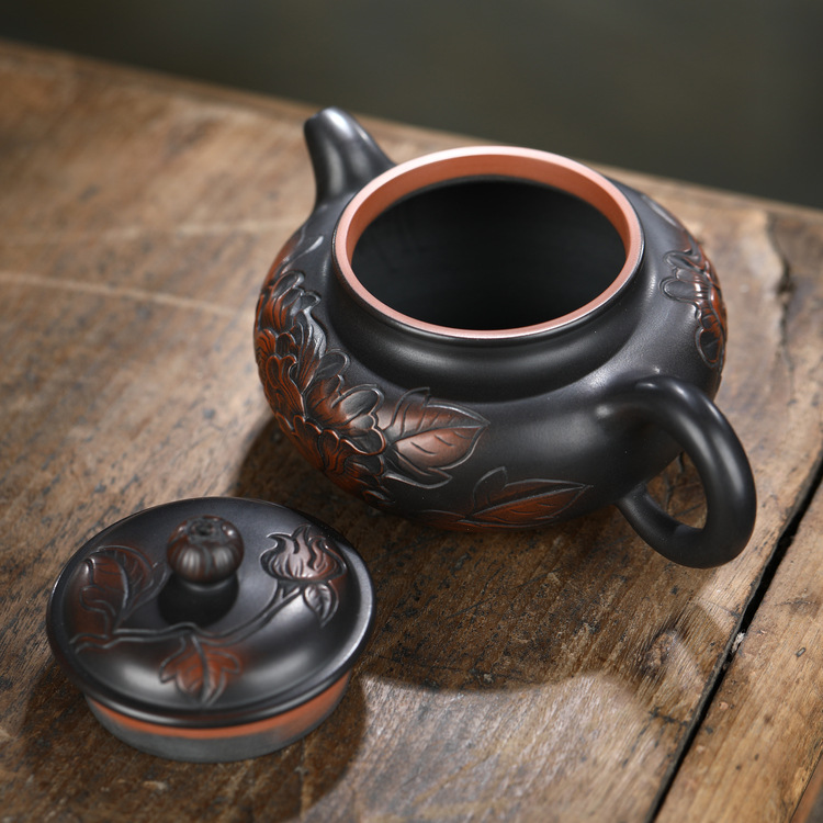 云南建水紫陶壶 全手工雕刻紫陶茶壶 功夫茶具茶壶